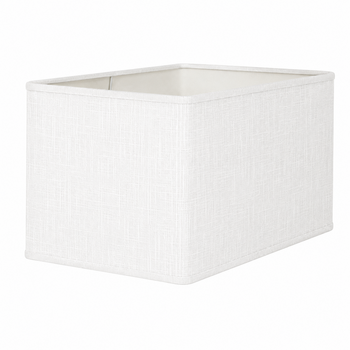 Abat-jour rectangle rond en lin blanc