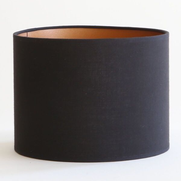abat-jour rond noir intérieur cuivré