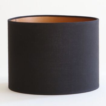 abat-jour rond noir intérieur cuivré