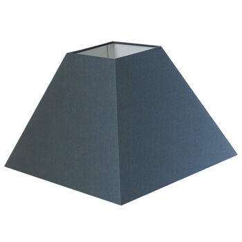 Abat-jour carré pyramide en coton bleu pétrole