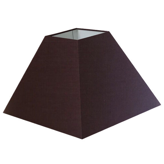 Abat-jour carré pyramide en coton chocolat