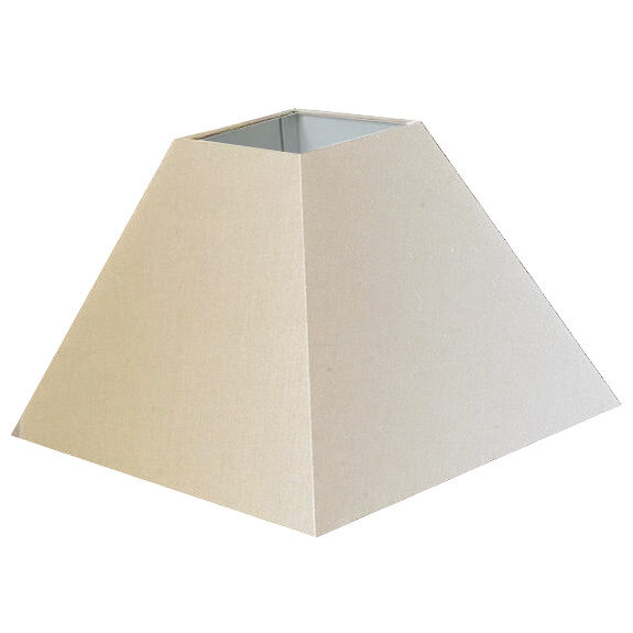 Abat-jour carré pyramide en coton ivoire