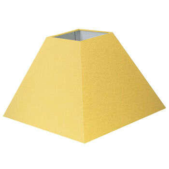 Abat-jour carré pyramide en coton jaune pale
