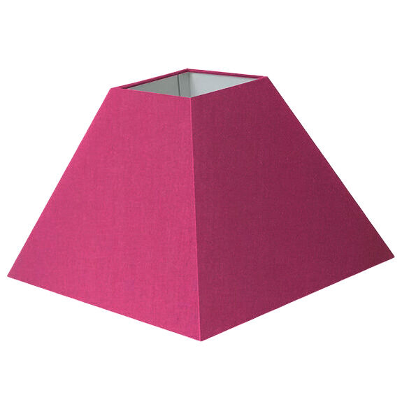 Abat-jour carré pyramide en coton rose fuschia