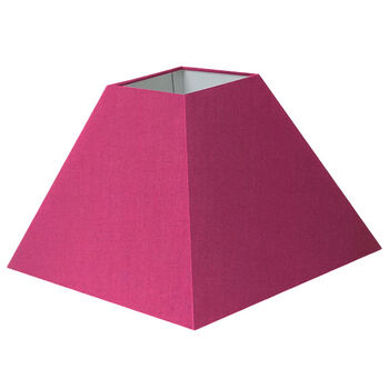 Abat-jour carré pyramide en coton rose fuschia