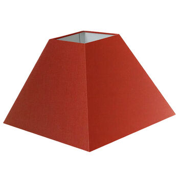Abat-jour carré pyramide en coton terracota