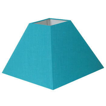 Abat-jour carré pyramide en coton turquoise