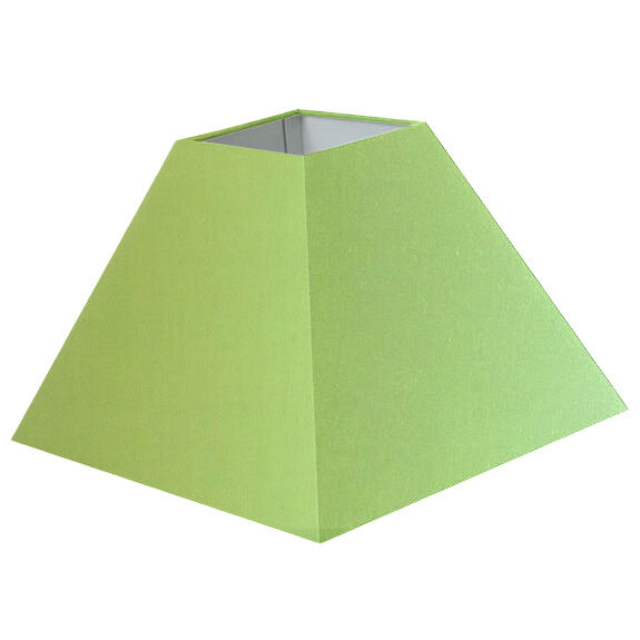 Abat-jour carré pyramide en coton vert pomme
