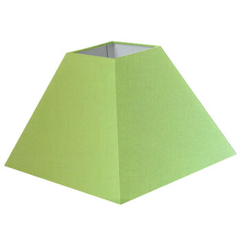 Abat-jour carré pyramide en coton vert pomme