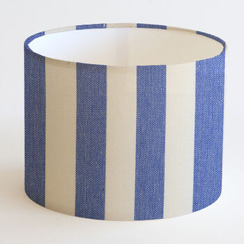 Abat-jour rond à rayure bleu klein