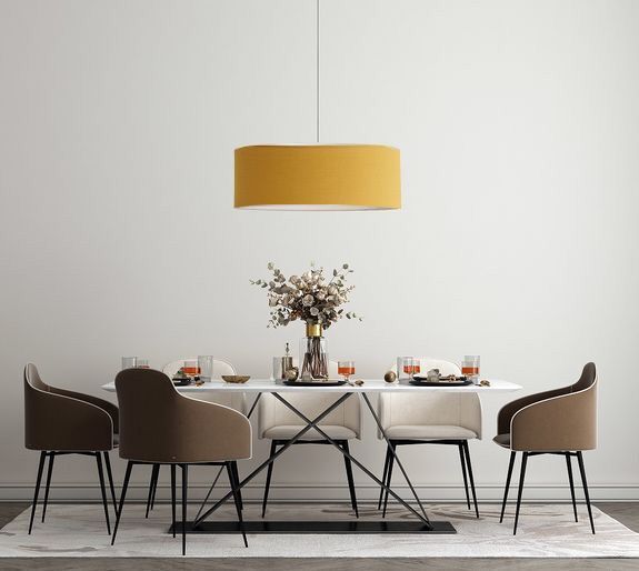 Suspension ronde en coton moutarde