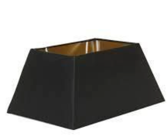 Abat-jour rectangle pyramide en coton noir et or