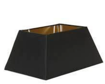 Abat-jour rectangle pyramide en coton noir et or