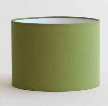 Abat-jour ovale en coton vert olive