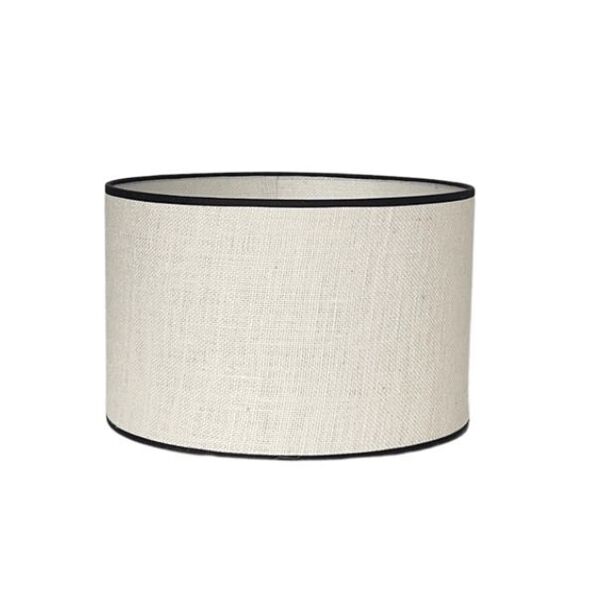 Abat-jour ovale en jute bordure noire