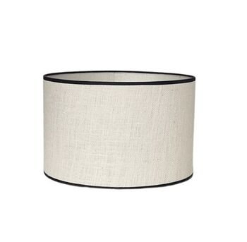 Abat-jour ovale en jute bordure noire