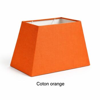 Abat-jour orange rectangle pyramide en coton
