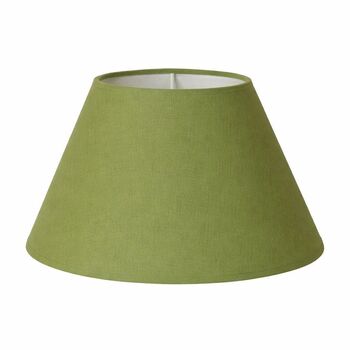 Abat-jour vert olive forme conique en coton
