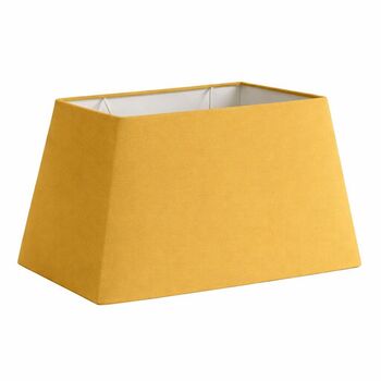 abat-jour jaune moutarde rectangle pyramide en coton