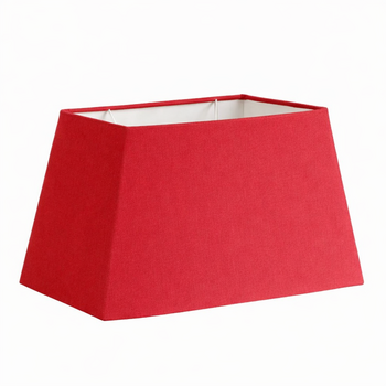 abat-jour rouge rectangle pyramide en coton