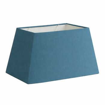 abat-jour bleu pétrôle rectangle pyramide en coton