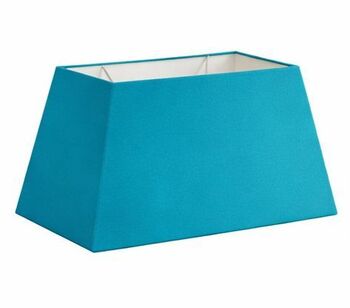 abat-jour bleu turquoise rectangle pyramide en coton
