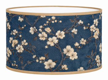 Abat-jour rond en papier fleur de cerisier