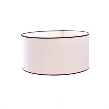 Abat-jour rond en papier de soie blanc bordure noire