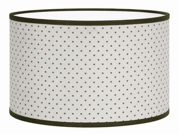 Abat-jour rond motif à pois vert