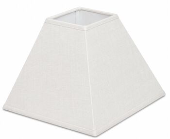 Abat-jour carré pyramide en lin blanc