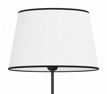 Abat-jour conique moderne en lin blanc bordure noire