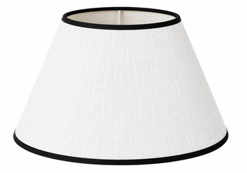 Abat-jour conique en lin blanc bordure noire