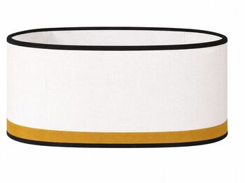 Abat-jour ovale bordure noire et safran 45X30X23 HAUTEUR