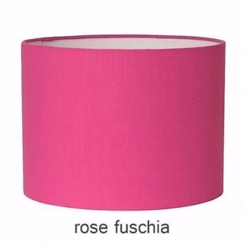 Abat-jour rond en coton rose fuchsia 50 CM