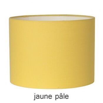 Abat-jour rond en coton jaune pâle 30 CM