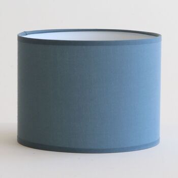 Abat-jour rond en coton bleu pétrole15 CM