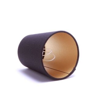 Abat-jour pince flamme en coton noir et or 11X10X11PENTE