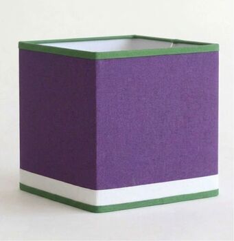 Abat-Jour Carré Violet Aubergine, Blanc et Vert | Design Chic