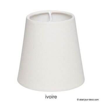 Abat-jour pince ronde en coton ivoire 15x10x13 hauteur