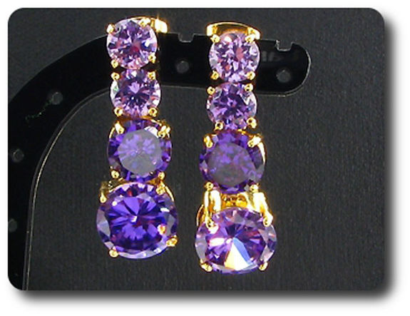 70x10~6mm Purple Amethyst Necklace Earrings Set