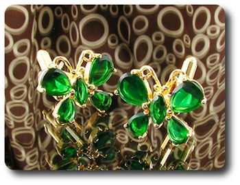 10x9~6mm Green Emerald Cufflink