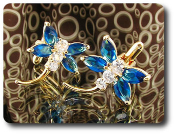 6x10~7mm Blue Sapphire Cufflink