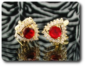 2x8 mm Red Ruby Cufflink