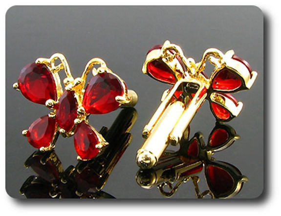 10x9~6mm Red Ruby Cufflink for women