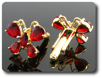 10x9~6mm Red Ruby Cufflink for women