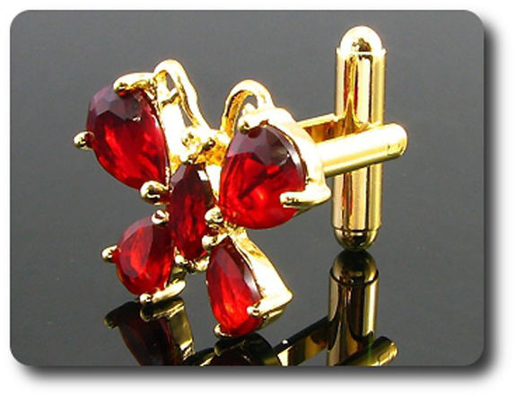10x9~6mm Red Ruby Cufflink for women