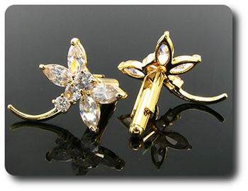 6x10~7mm Simulated Diamonds Cufflink for women