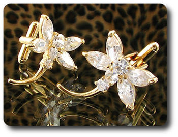 6x10~7mm Simulated Diamonds Cufflink for women