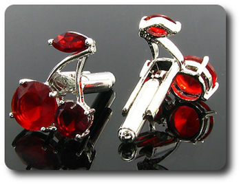 6x10~7mm Simulated Ruby Cherries Cufflink
