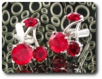 6x10~7mm Simulated Ruby Cherries Cufflink